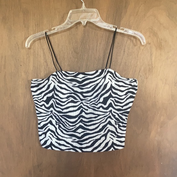 Relisted Rue21 top zebra print ribbed crop top cropped casual summer retro XL jr - Picture 10 of 15